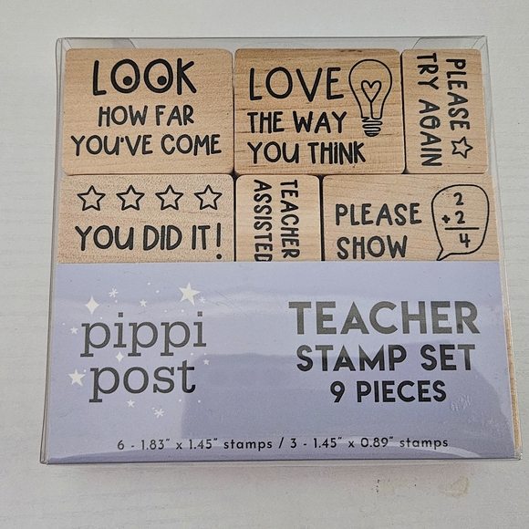 Pippi Post Other - ☘️3/$15☘️ Pippi Post - Teacher Stamps - 9 Piece Set
